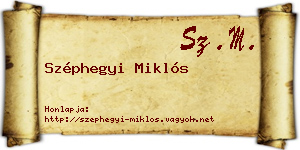Széphegyi Miklós névjegykártya