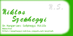 miklos szephegyi business card