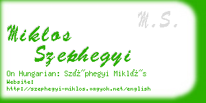 miklos szephegyi business card
